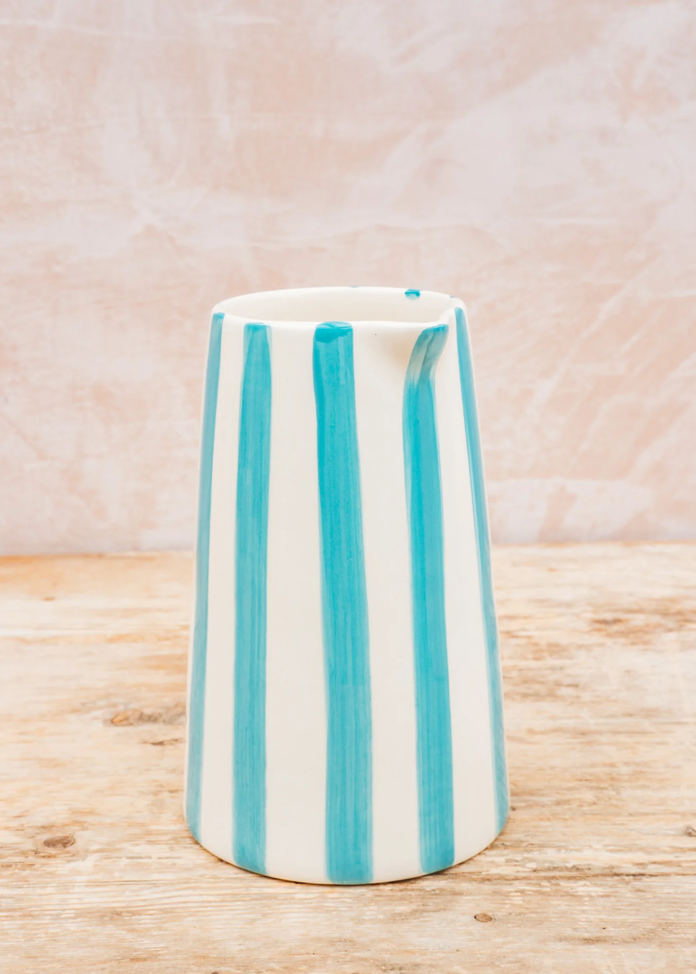 Candy Stripe Pitcher in Turquoise