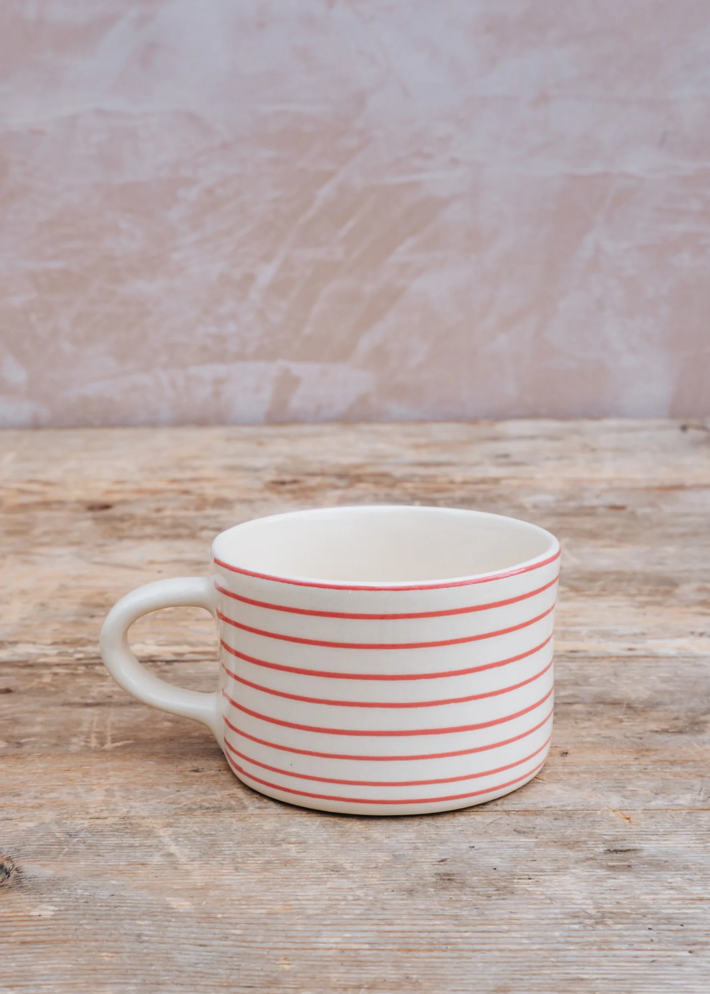 Horizontal Stripe Mug in Rose