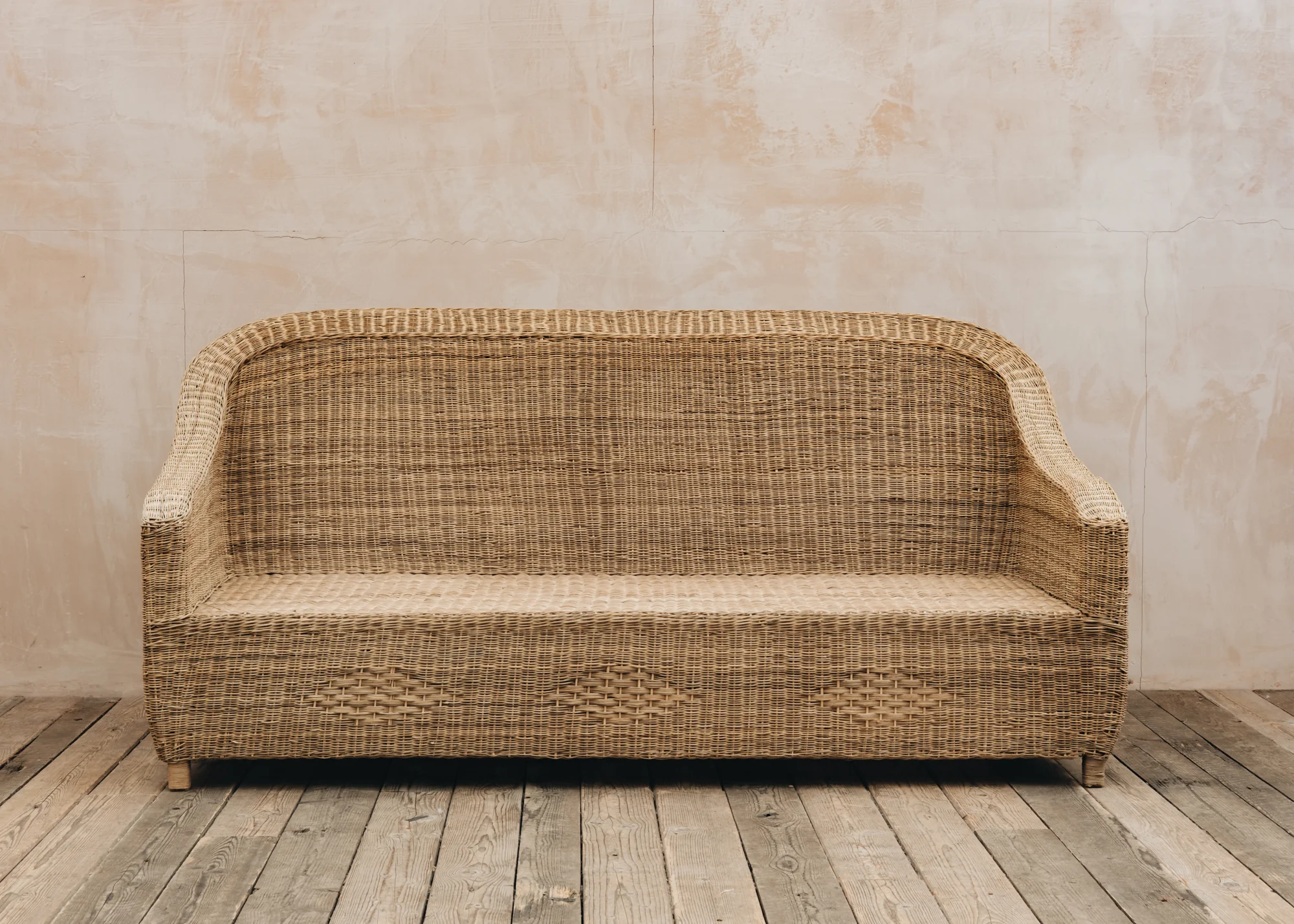 Nzuri Relaxed Cane Three Seater Sofa