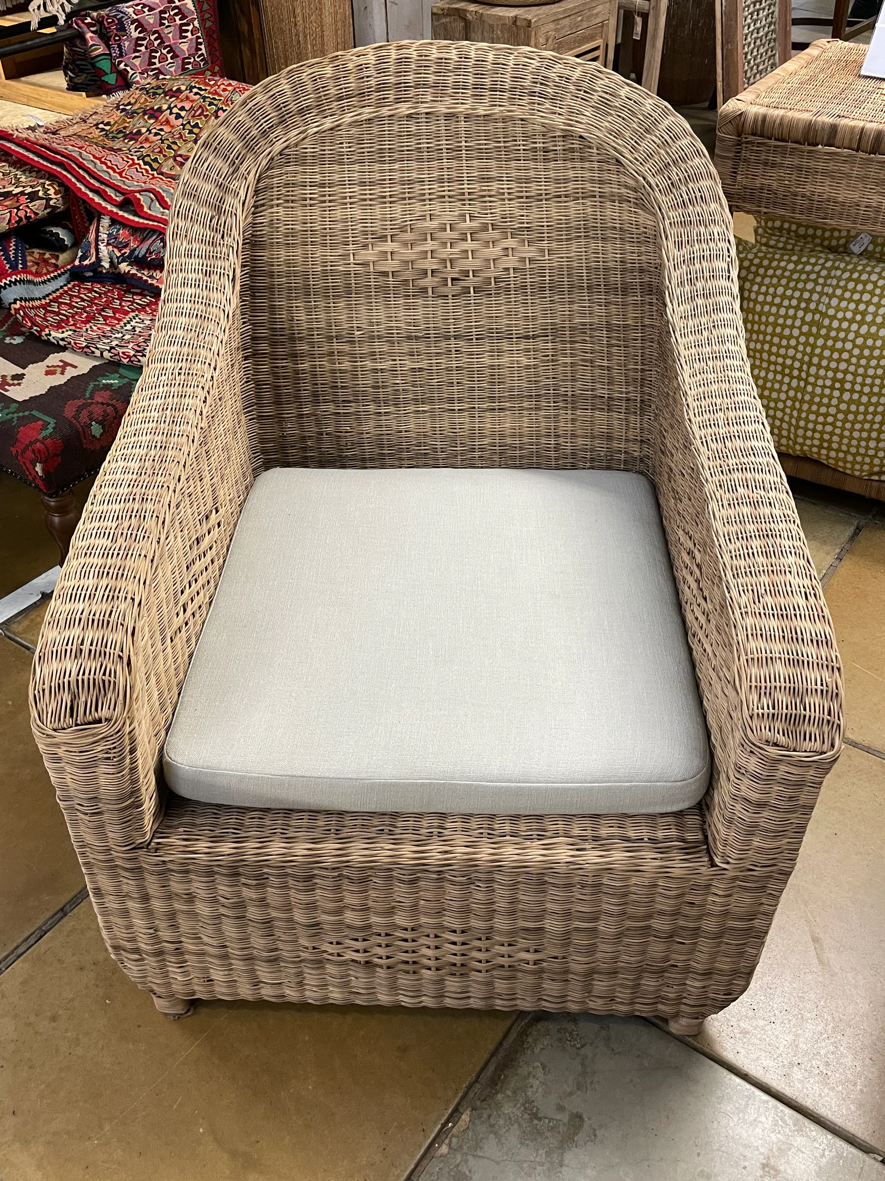 Nzuri Relaxed Single Seater Sofa Foam Seat Cushion in Beige