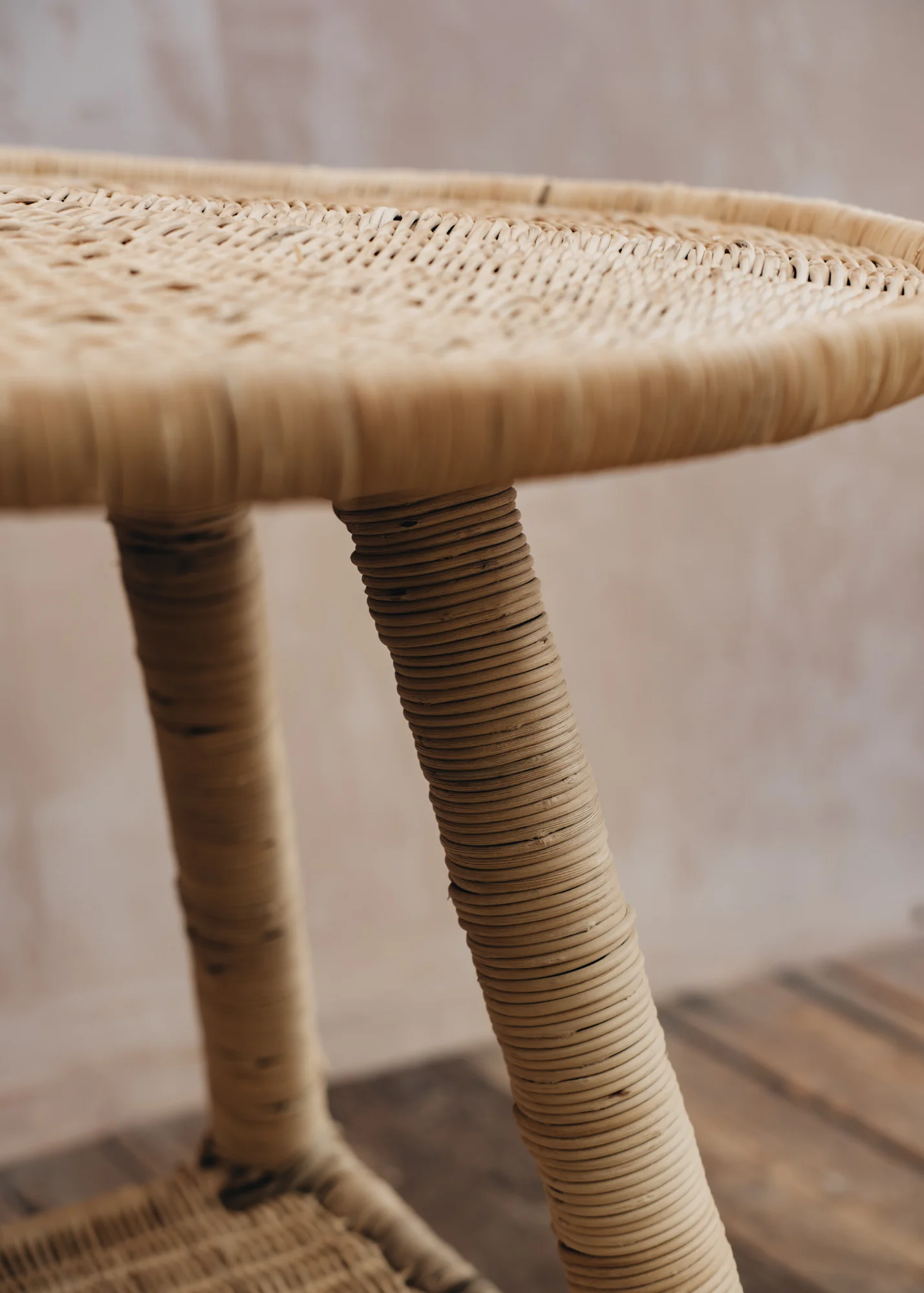 Nzuri Round Top Cane Side Table - Image 3