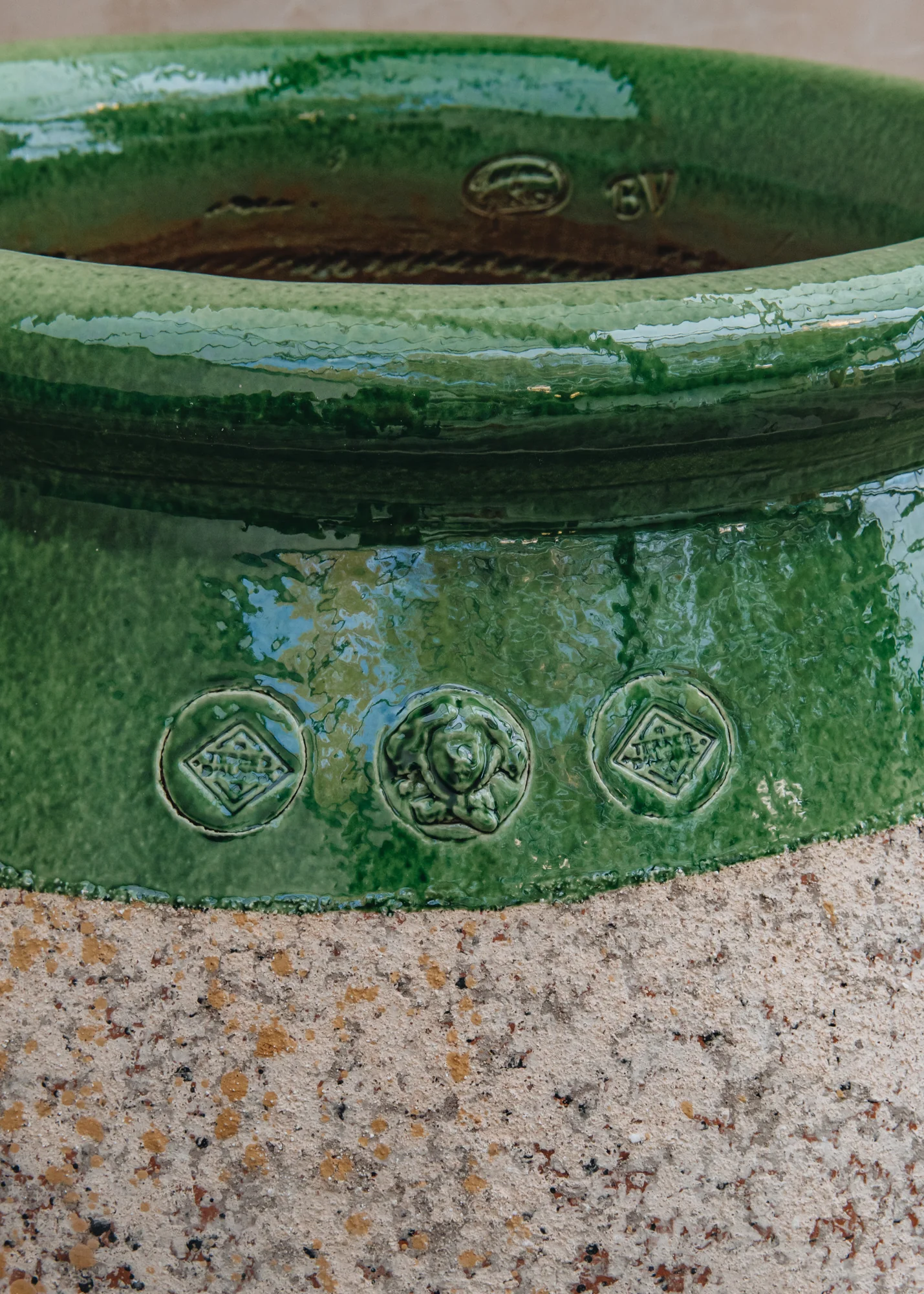 Olive Pot with Green Neck, 90cm - Image 2