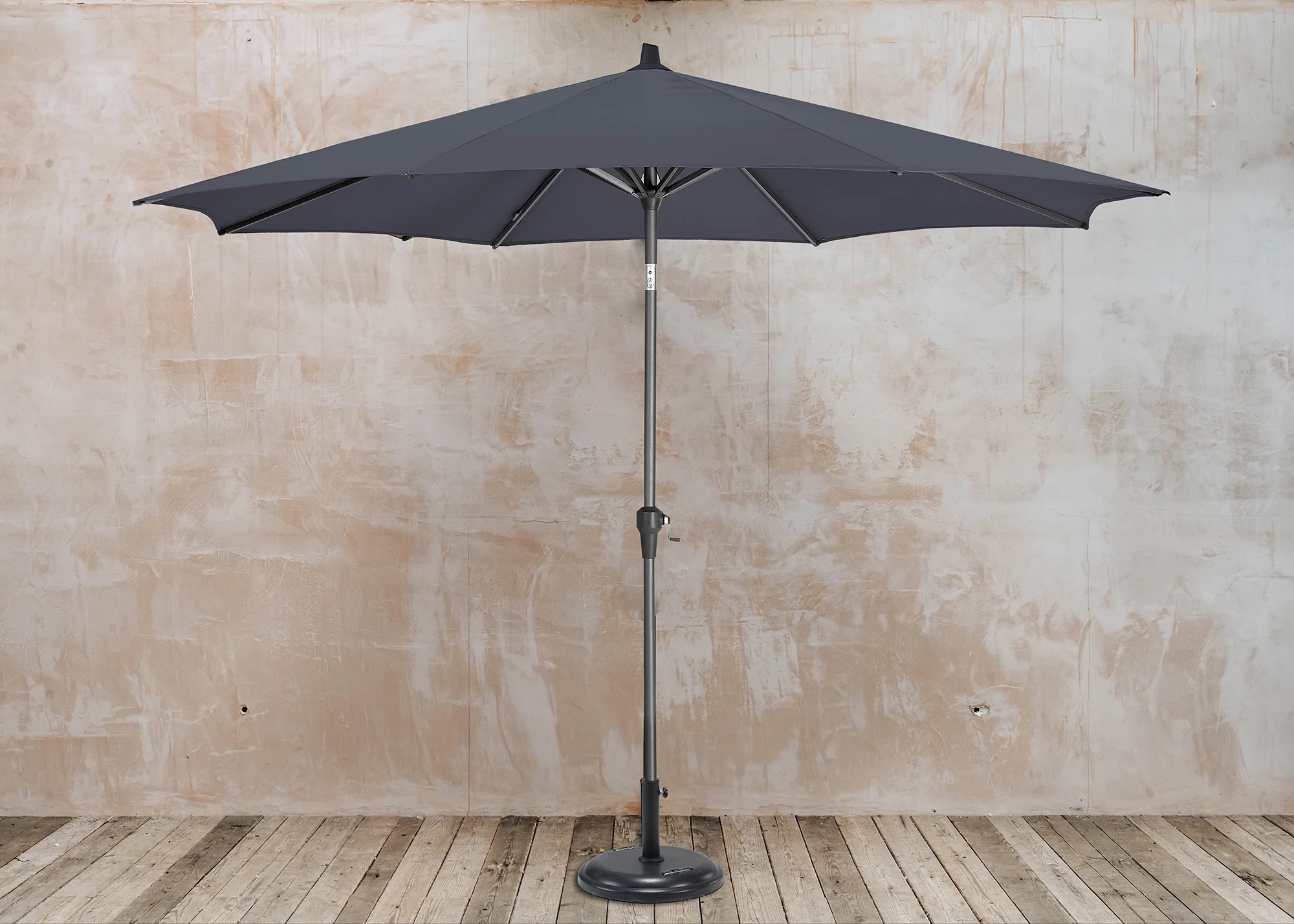 Riva Round Centre Pole Parasol in Anthracite (3m)