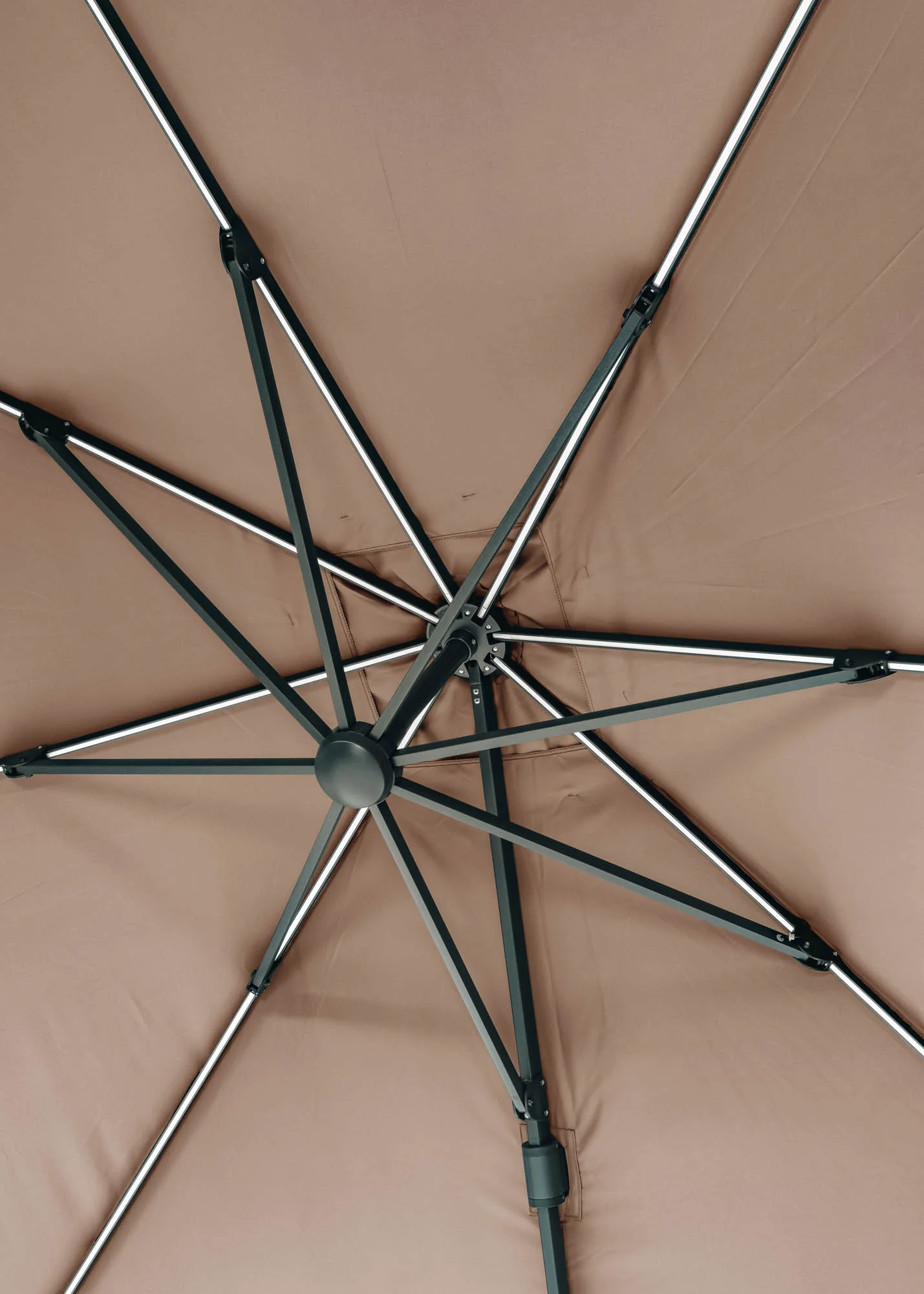 Glow Challenger Square Free Arm, Cantilever Parasol in Taupe (3mx3m) - Image 3