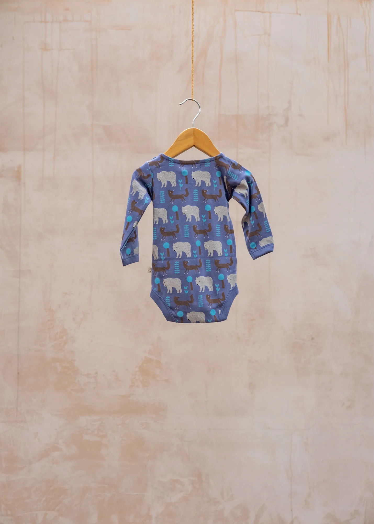 Babies' Body Suit in Bear and Fox Blue - Image 2