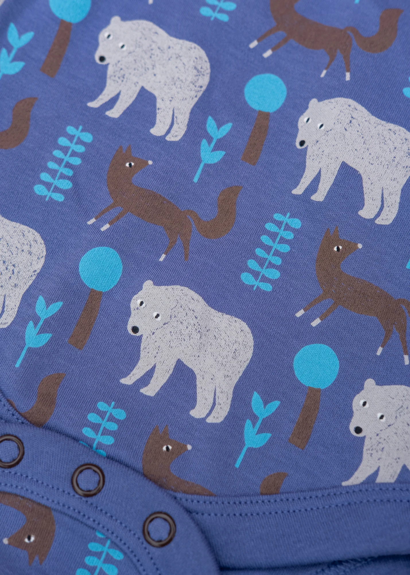 Babies' Body Suit in Bear and Fox Blue - Image 3