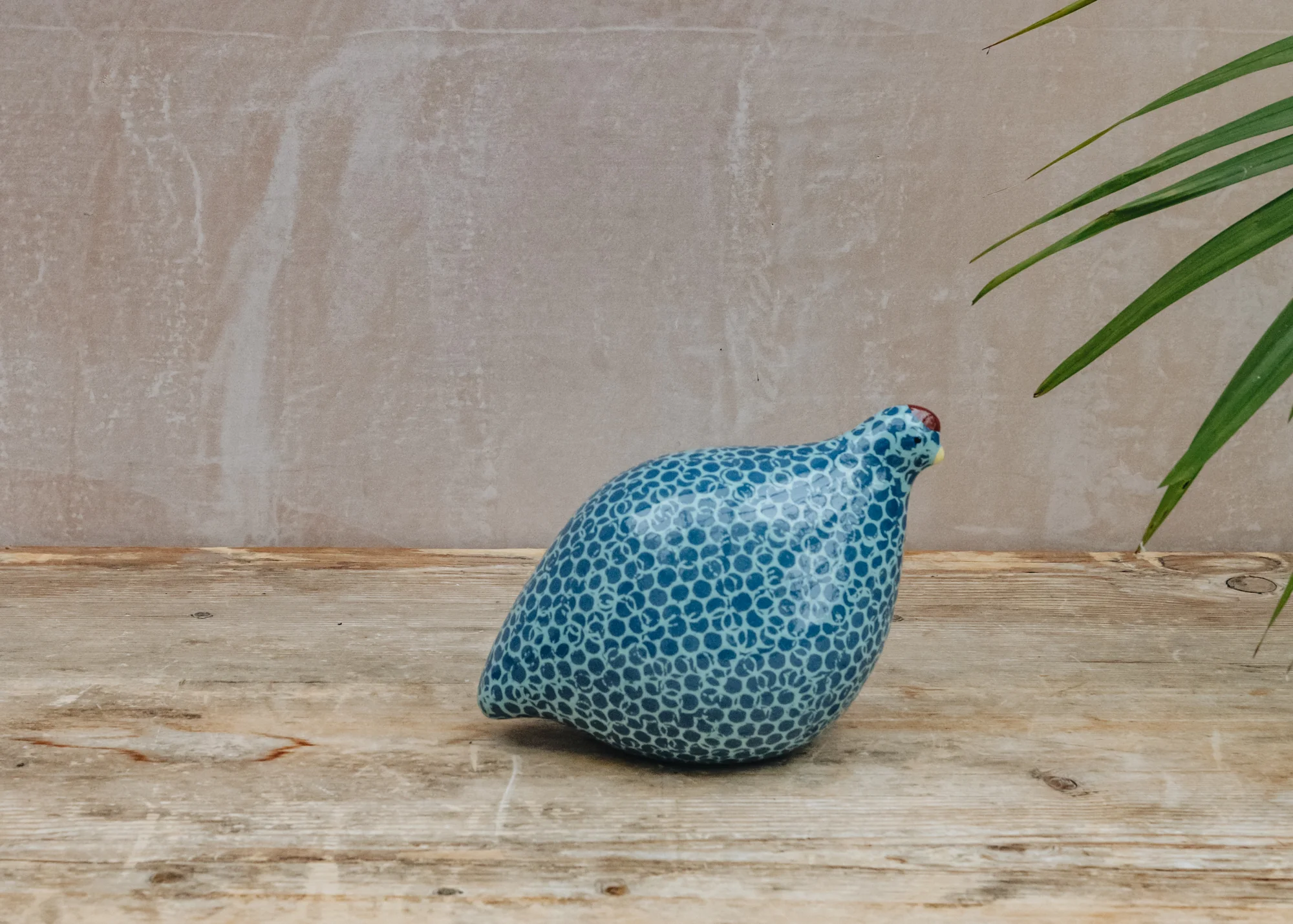 Quail in Blue Spotted Turquoise