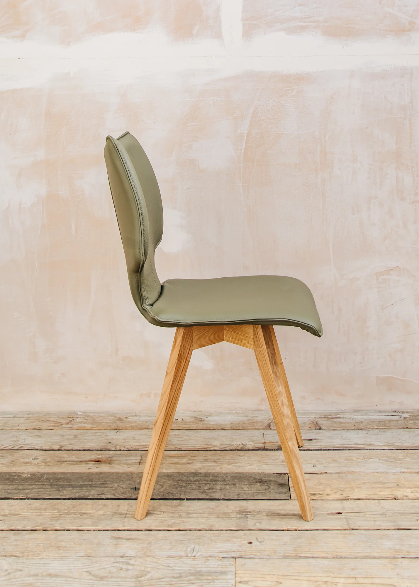 Clipper Dining Chair in Olive Toledo Leather - Image 3