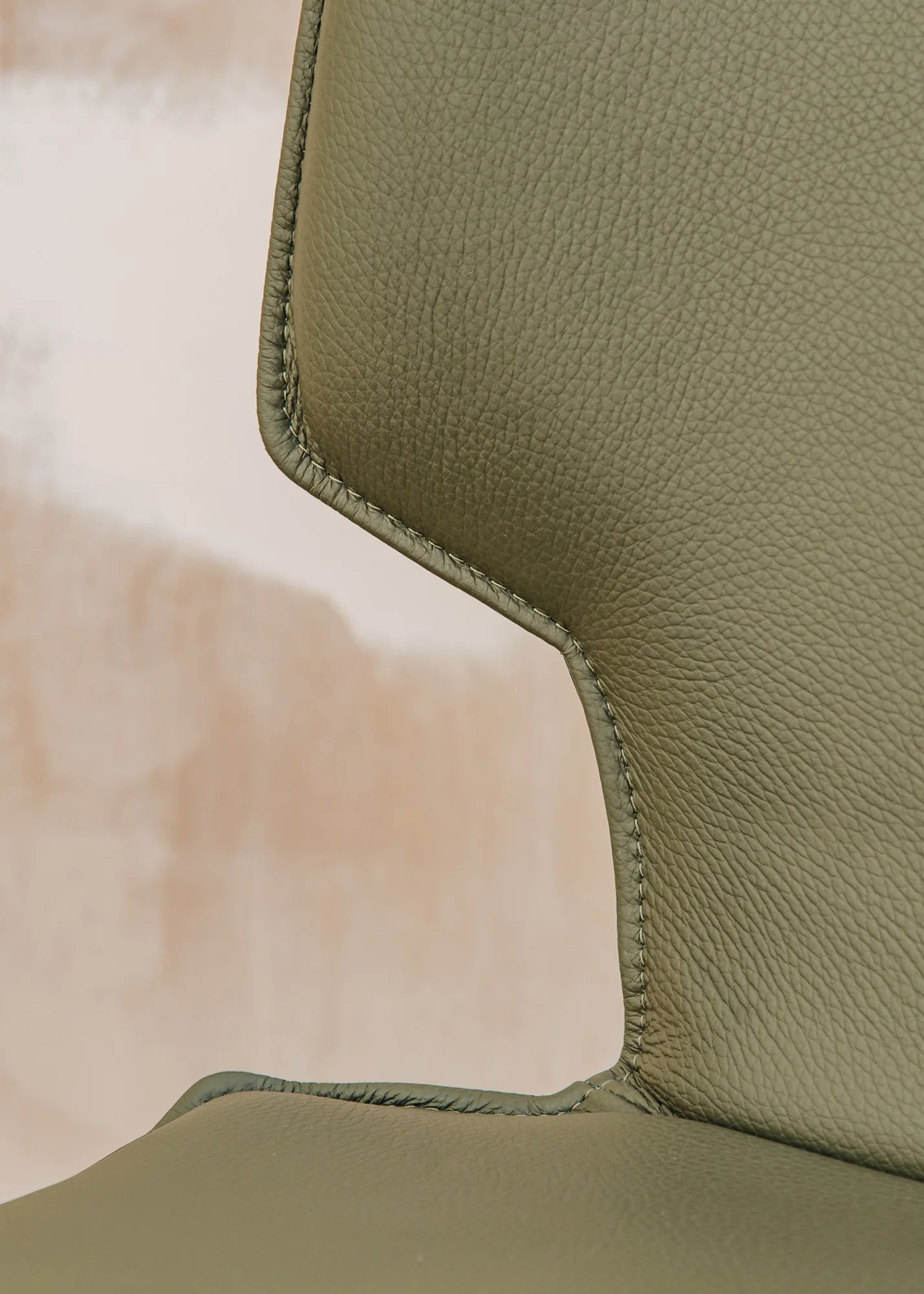 Clipper Dining Chair in Olive Toledo Leather - Image 6