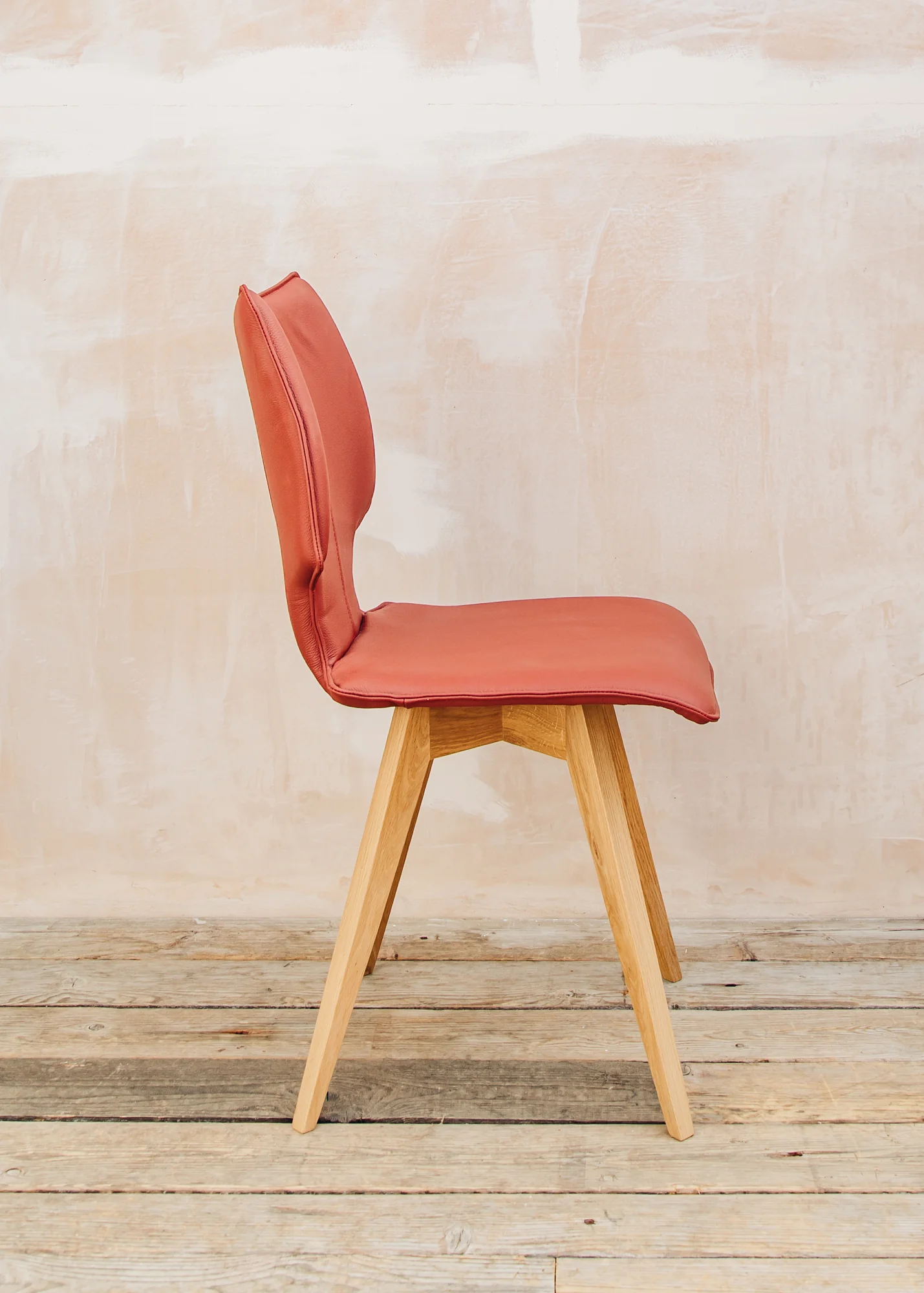 Clipper Dining Chair in Red Toledo Leather - Image 3