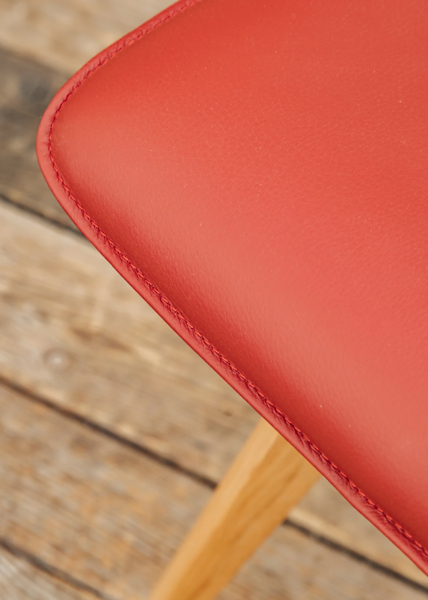 Clipper Dining Chair in Red Toledo Leather - Image 5