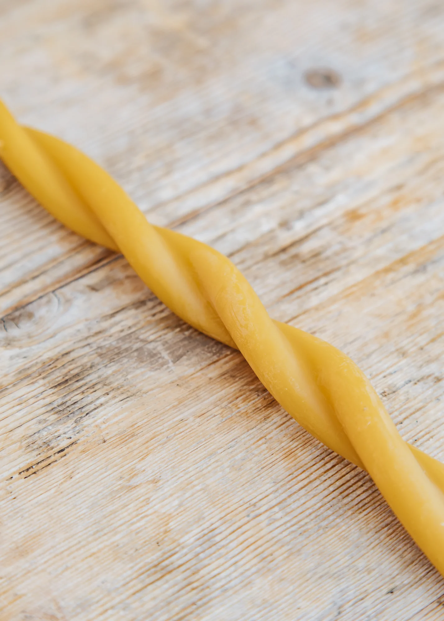 Twisted Beeswax Dinner Candle, 10" - Image 2