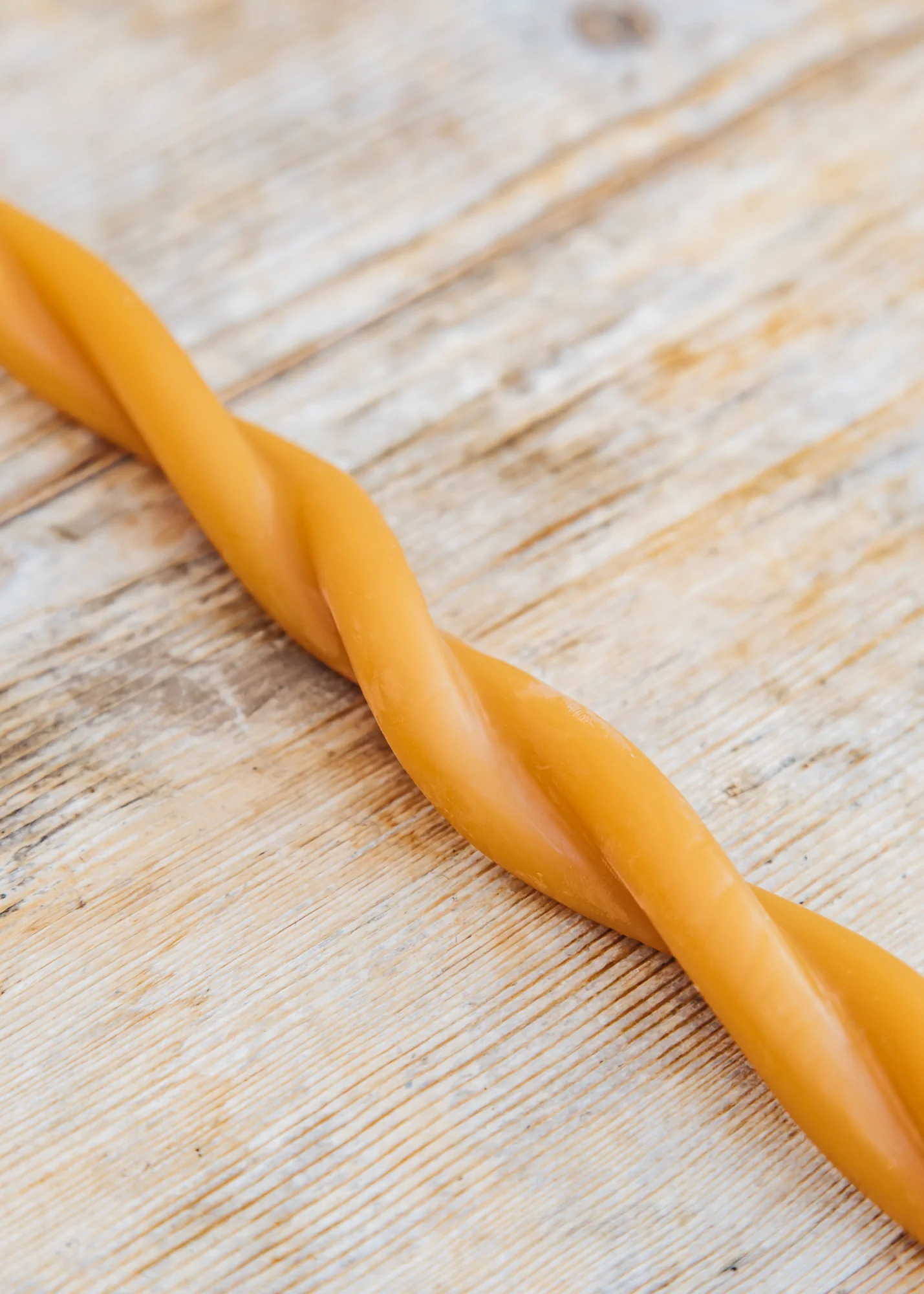Twisted Beeswax Dinner Candle in Paprika, 10" - Image 2