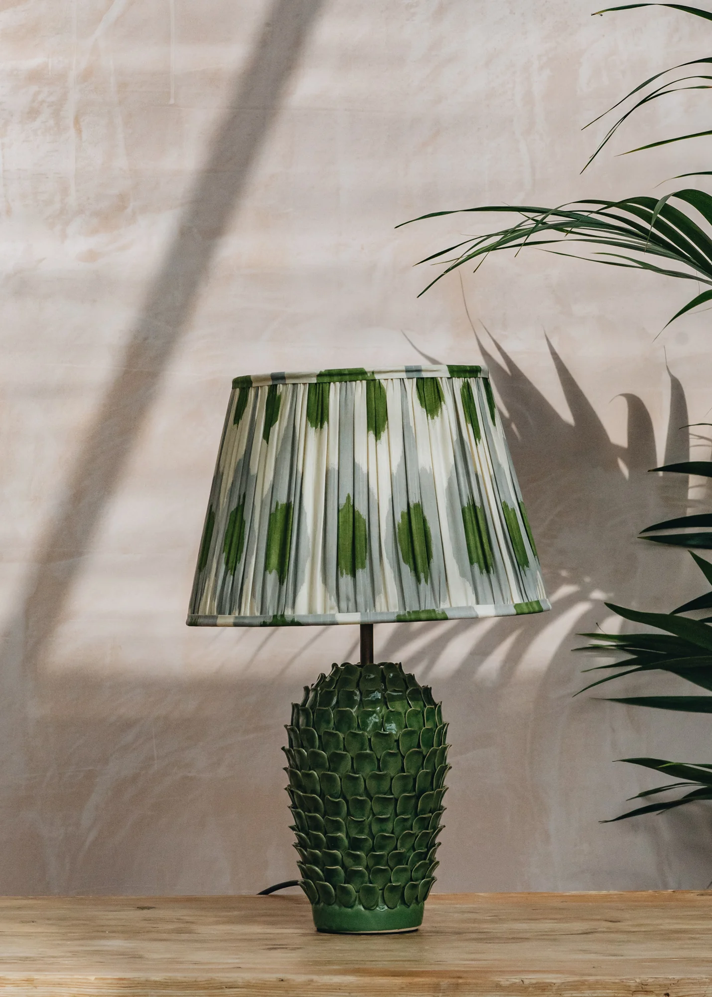 Small Emerald Stucco Lamp - Image 2