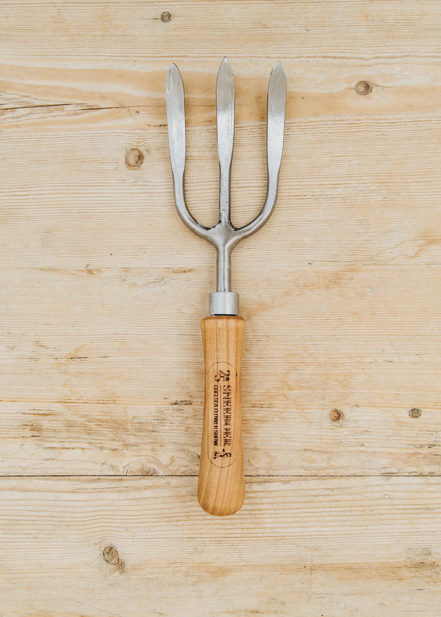 Three Tine Weeding Fork with Cherry Handle, Limited 25th Chelsea Flower Show Edition
