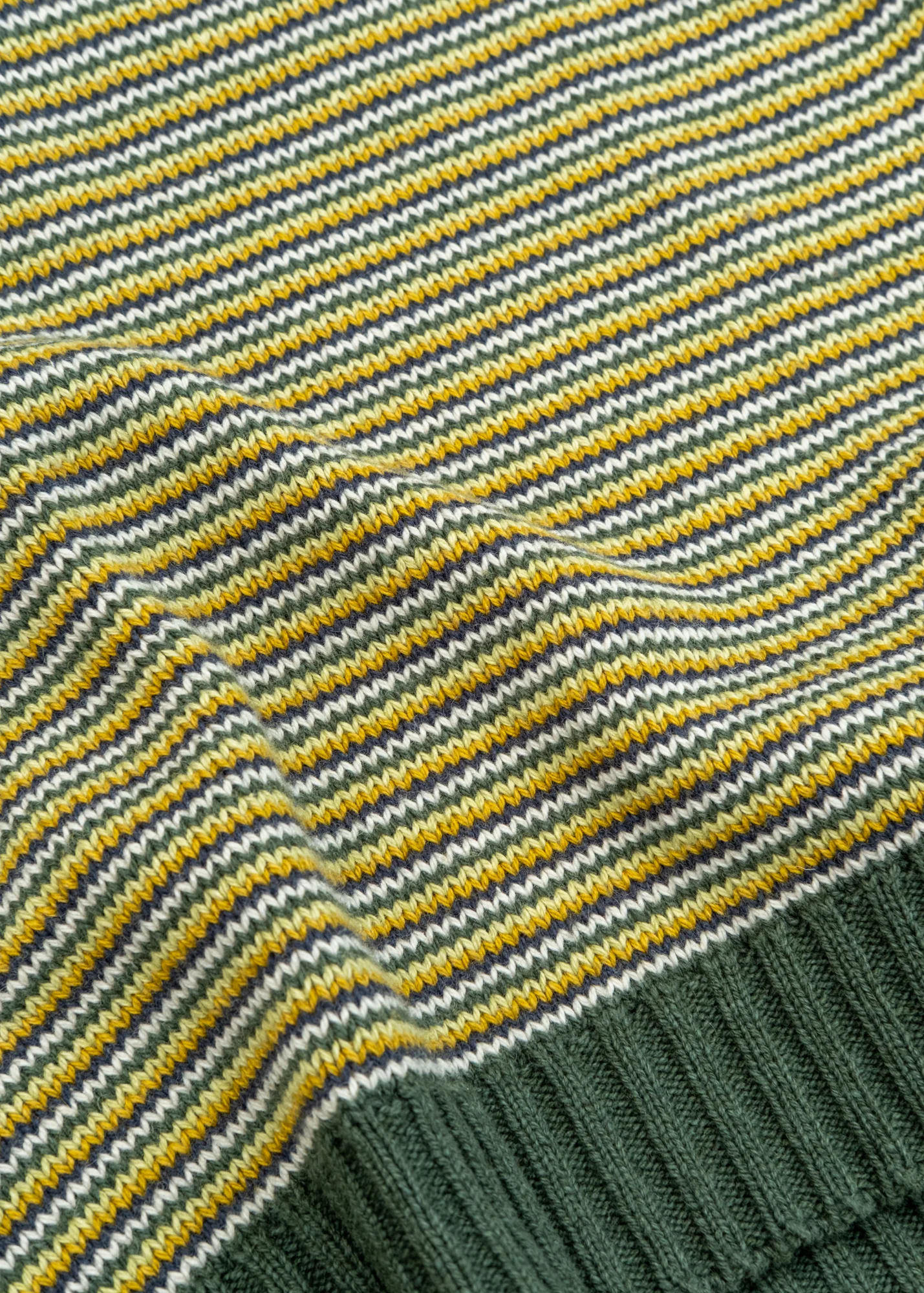 Fine Stripe Wool Cotton Tank in Green Multi - Image 3