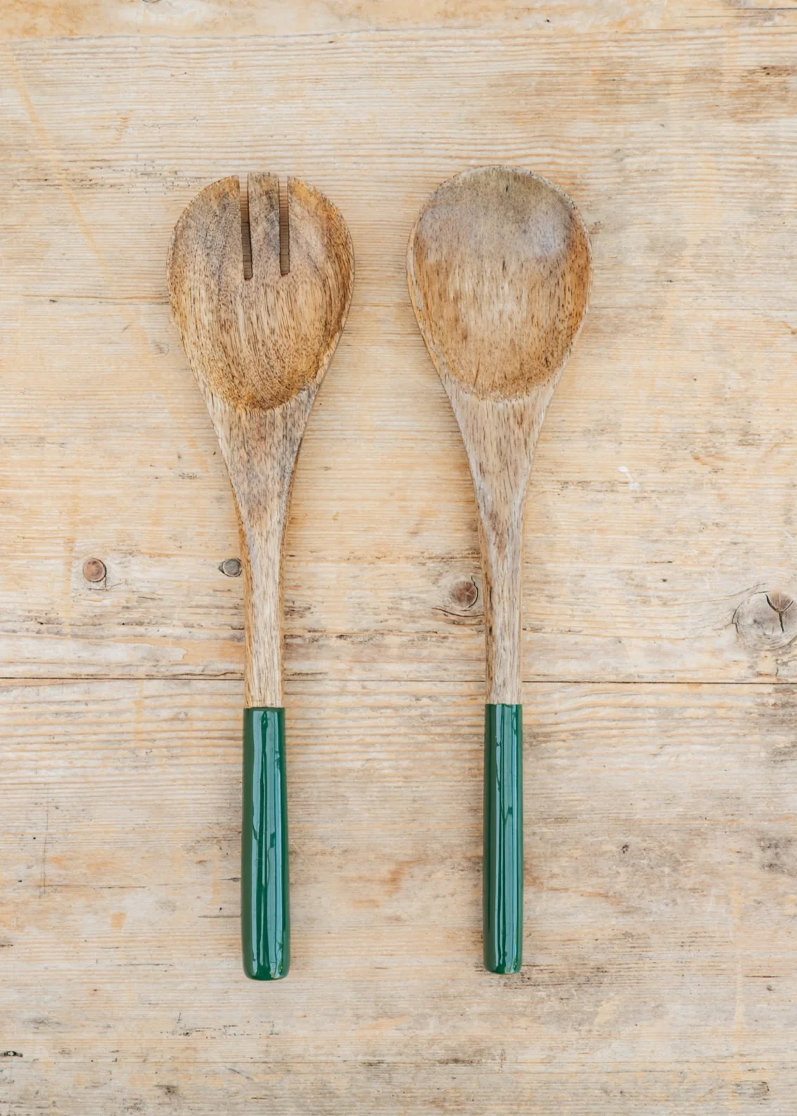 Mango Salad Servers in Green