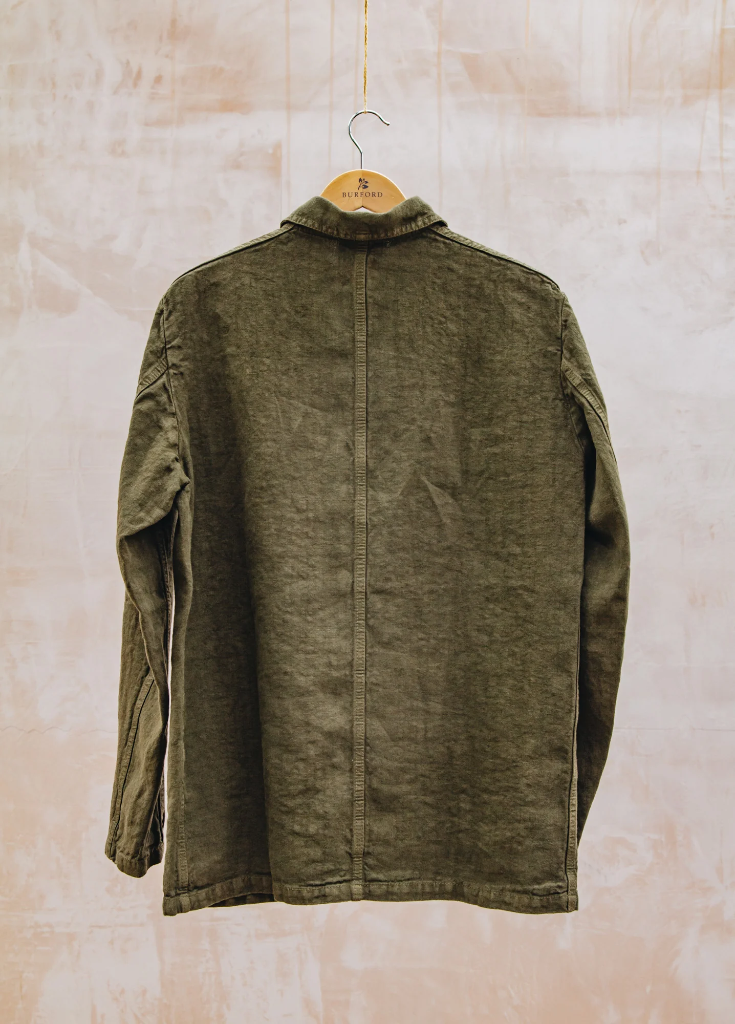 Linen Jacket in Olive - Image 2