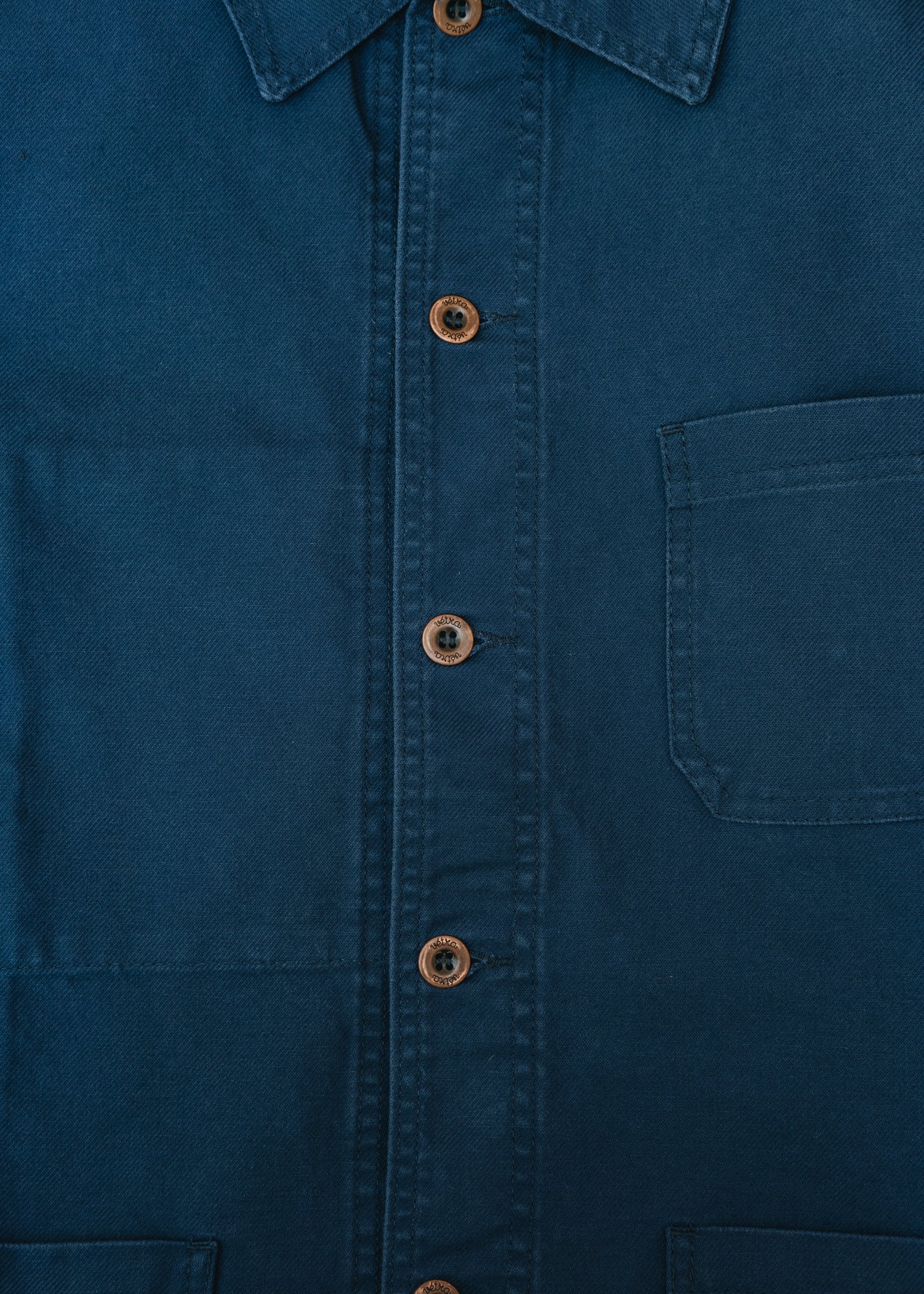 Organic Double Weave Twill Jacket in Navy - Image 3