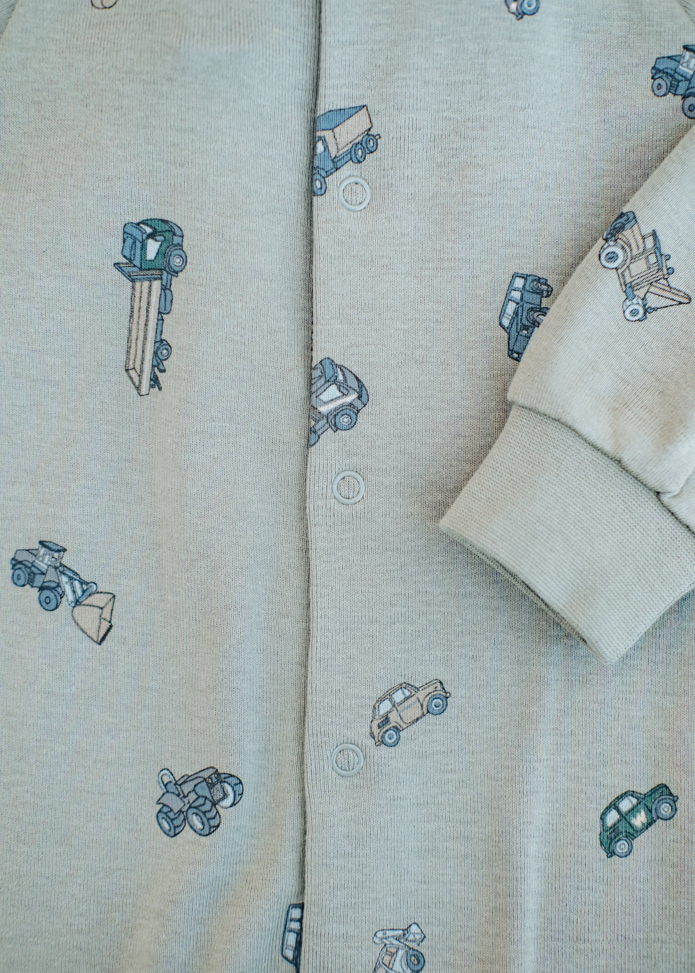 Babies' Lou Jumpsuit in Dusty Green Cars - Image 3