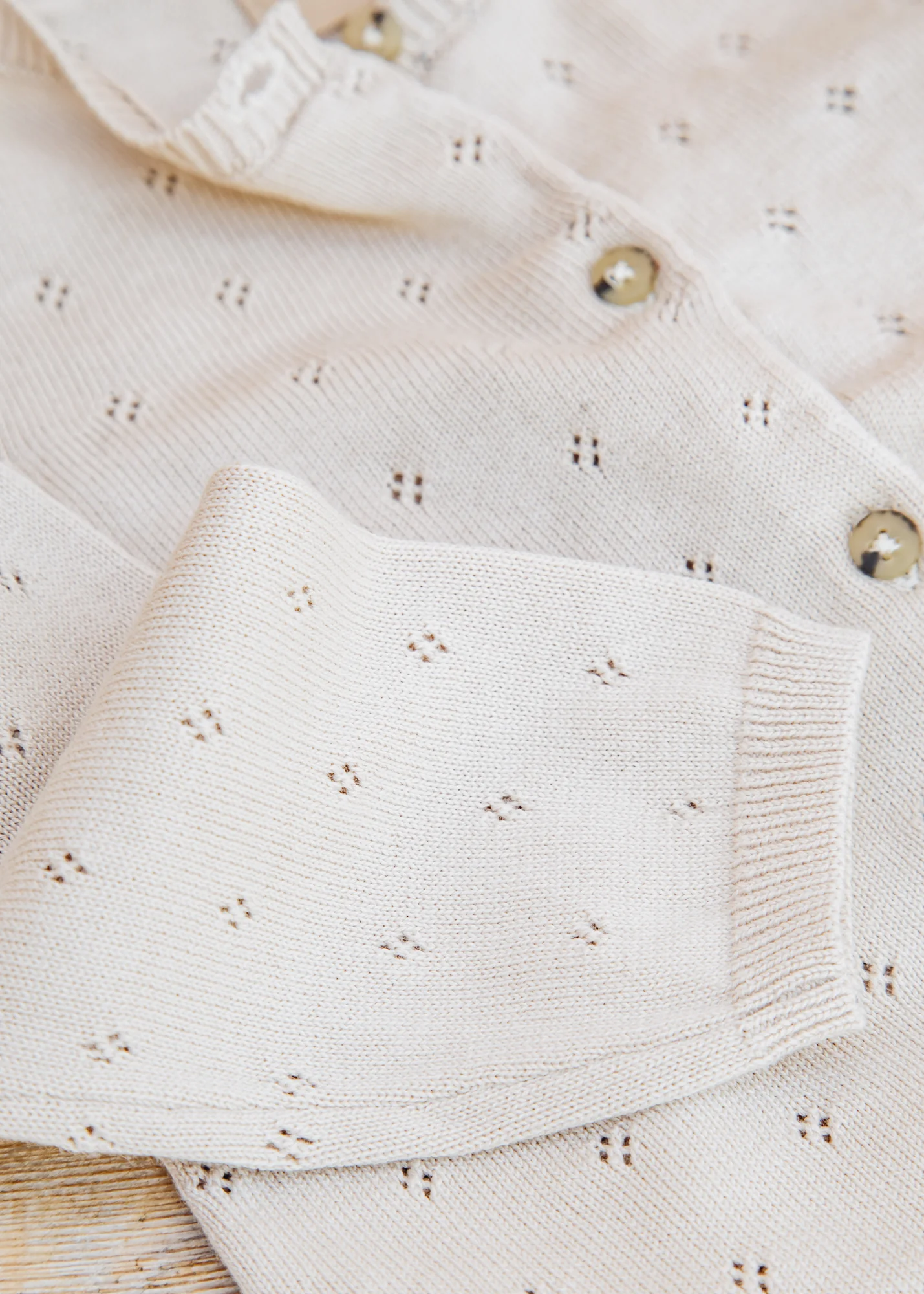 Babies' Maia Knit Cardigan in Offwhite - Image 4
